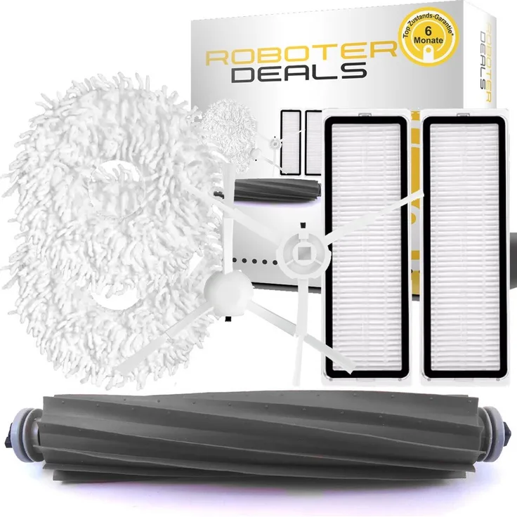 Roboter-Deals Ersatzteile Kit für Dreame L10 Ultra L10s Ultra, 2x Feinstaubfilter, 2x Seitenbürsten, 2x Wischpads, 1x Hauptbürste