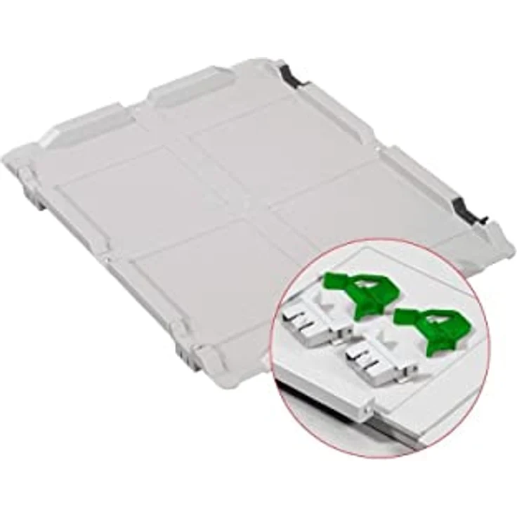 PROREGAL Eurobox NextGen Grip SuperSparSet, 10er Set mit Scharnierdeckel und grünen Schiebeschnappverschlüssen, 11 L, grau, 12x30x40 cm – Bild 2