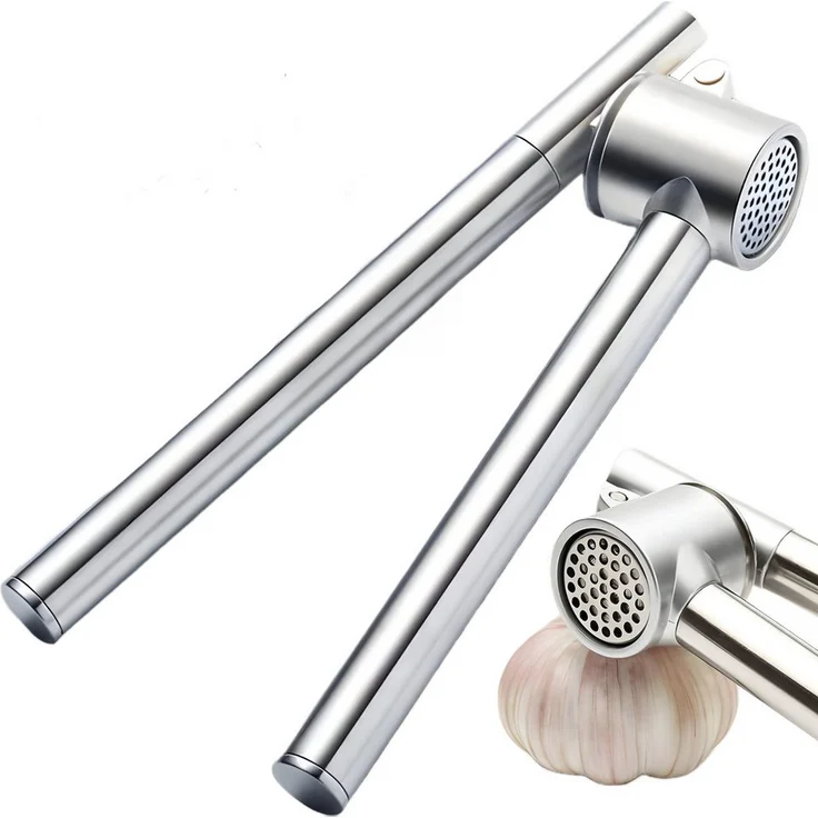 FOUORTUNATE-BEE Knoblauchpresse 4in1, mit Schäler und Zerkleinerer für Knoblauch und Ingwer
