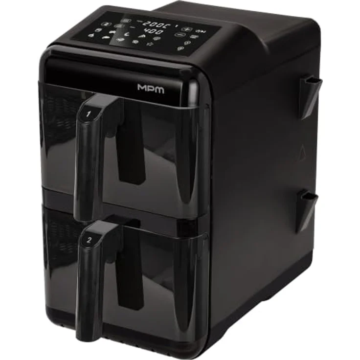 MPM MFR-13, Große Heißluftfritteuse mit 12 Litern, Doppelkammer, 3000W, Sync & Dual-Cook Funktion, Schüttel-Erinnerung – Bild 1