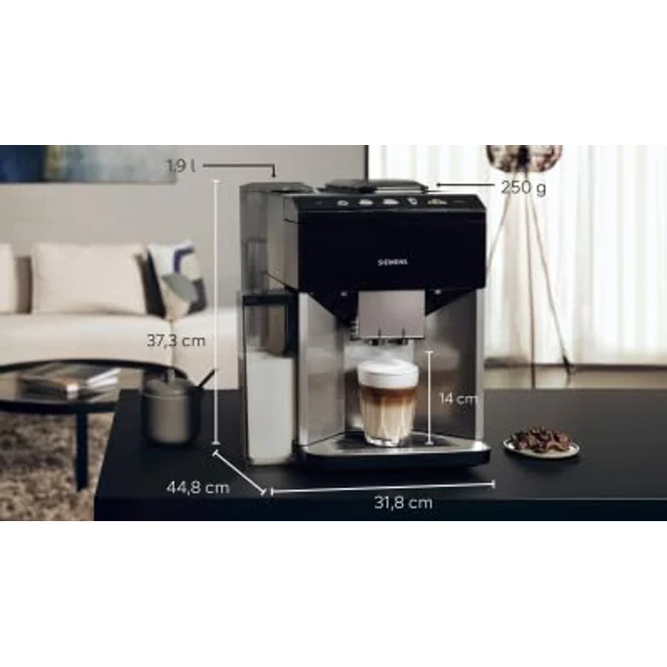 Siemens TQ515D03 EQ500 Kaffeevollautomat Edelstahl - Klavierlack schwarz, Kaffeevollautomat, Schwarz – Bild 4