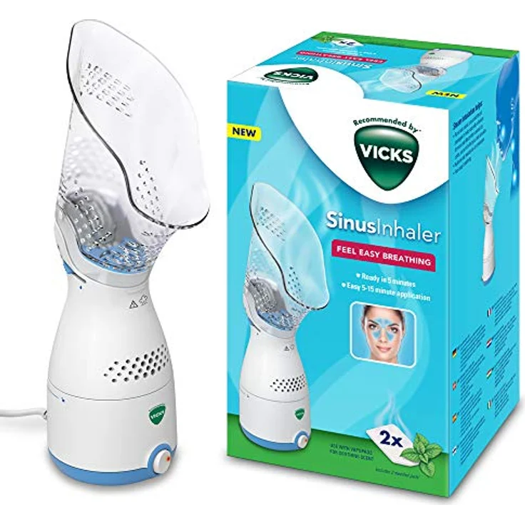 Vicks VH200E4 VICKS Inhalateur Electrique pour Sinus, 640 g - Inhalateur électrique avec arrêt automatique, vapeur ajustable et 2 appas à l'huile essentielle de menthe – Bild 5