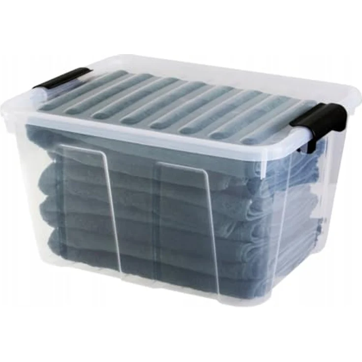 Plast Team Home Box Aufbewahrungsbox mit Deckel und Klickverschluss, stapelbar, transparent grau, 7,7L – Bild 3