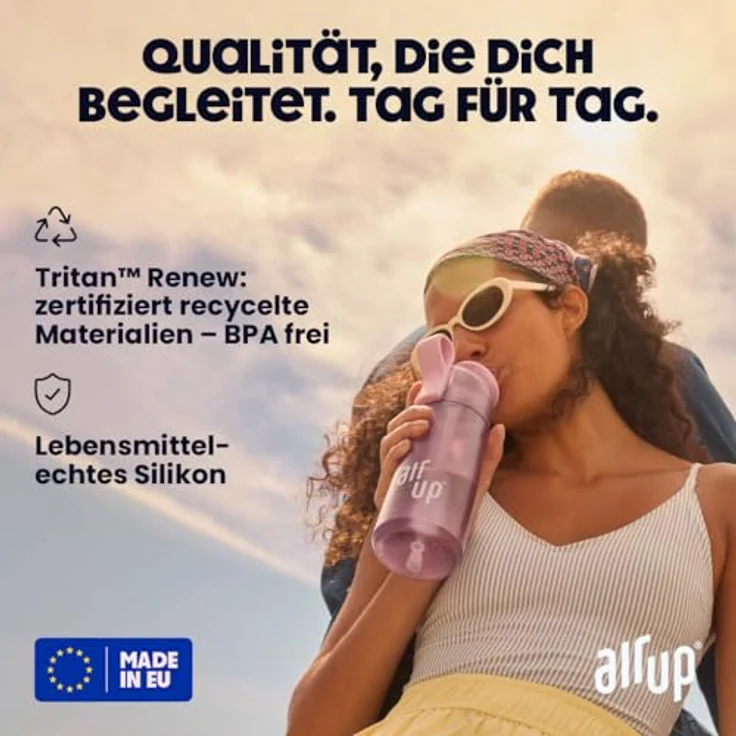 air up® Trinkflasche (600 ml) für Schule, Sport, Gym | inkl. 5 zuckerfreien Duft-Pods & Strohhalm | Blaue Wasserflasche mit Geschmack - Kinder, Jungen, Mädchen | Kohlensäure-geeignet – Bild 5