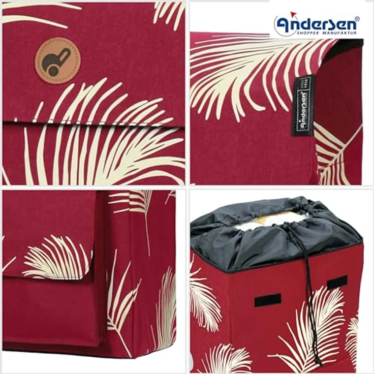 Andersen Shopper Royal Shopper Signe, Einkaufstrolley 59 cm, rot, 100% Polyester, 35 cm x 24 cm – Bild 5