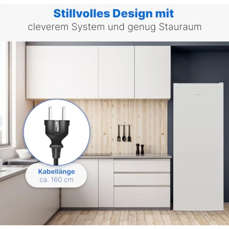 Bomann Kühlschrank VS 7363, 242L Vollraumkühlschrank ohne Gefrierfach, 5 Ablagen, 39 dB, weiß – Bild 7