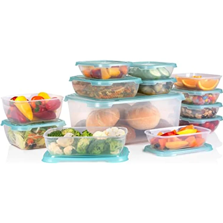 Alpina Frischhaltedosen mit Deckel 13 Teilig - Behälter-Set für Mahlzeiten - Gefrierschalen - Mikrowellen-, Gefrier- und Spülmaschinenfest - 8 x 500ML, 2x 1000ML, 2x 1150ML, 1x 6800ML – Bild 1
