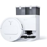 ECOVACS DEEBOT T50 PRO Omnibot Saugroboter mit Wischfunktion, 15.000 Pa, auto Zugabe von Reinigungslösung, 75°C heißes Wasser, ultradünn 81 mm, Weiß