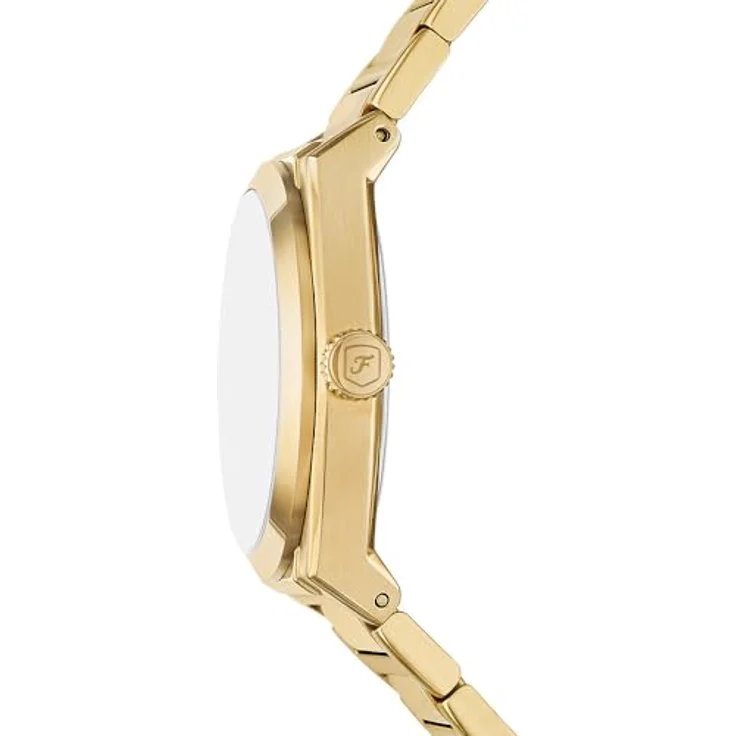 Fossil Herren Analog Quarz Uhr mit Edelstahl Armband FS6090, grünes Zifferblatt, goldfarben – Bild 3