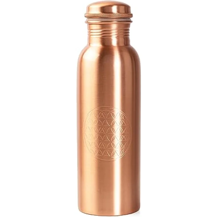 bodhi Kupfer Trinkflasche, 800 ml Blume des Lebens, gesundheitsfördernd – Bild 1