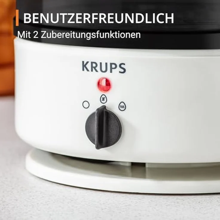 Krups Ovomat Super Eierkocher, Für bis zu 7 Eier, Koch- und Warmhaltefunktion, Inkl. Wasser-Messbecher mit Eierstecher, Signalton, BPA-frei, EG230115 – Bild 5
