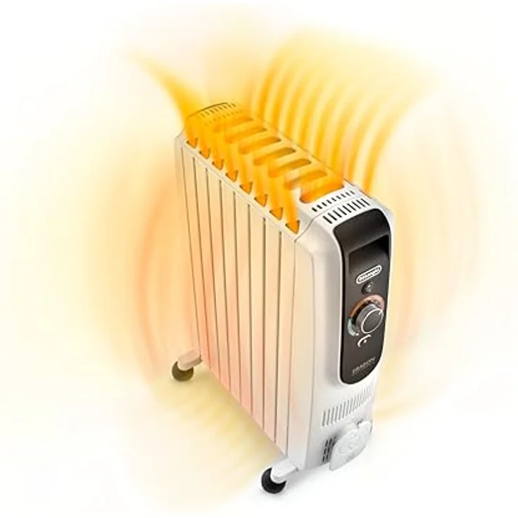 Delonghi TRD50615 Ölradiator, 1500 Watt Heizleistung, Schwarz/Weiß, elektronische Temperaturregelung, mobile Nutzung – Bild 3