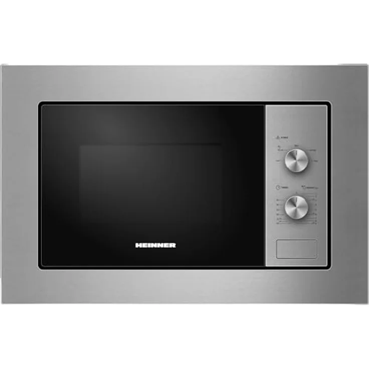Heinner HMW-MDBI20MIX Einbau-Mikrowelle 20L, 800W, 5 Stufen, Auftauen, Schwarz/Silber