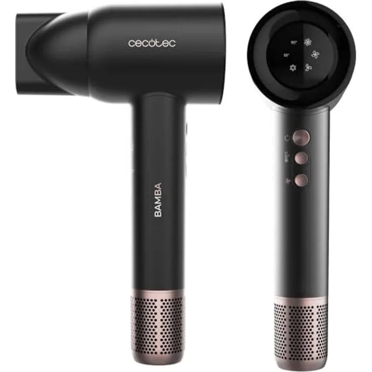 Cecotec Haartrockner Bamba IoniCare Rockstar Nano IonTech. 1600 W, Nano Ionen, 110000 U/min, Bildschirm, Intelligente Hitzesteuerung, 3 Temperaturen, 3 Geschwindigkeiten und Memory-Funktion