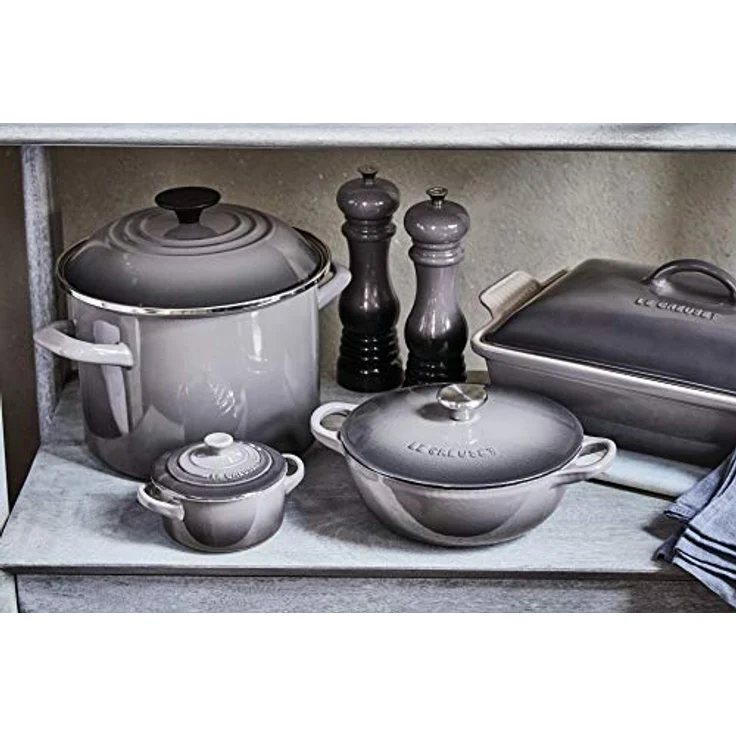 Le Creuset Pfeffermühle, ABS-Kunststoff, 6,2 x 6,2 x 20,8 cm, Keramik-Mahlwerk, Flint (Grau) – Bild 5
