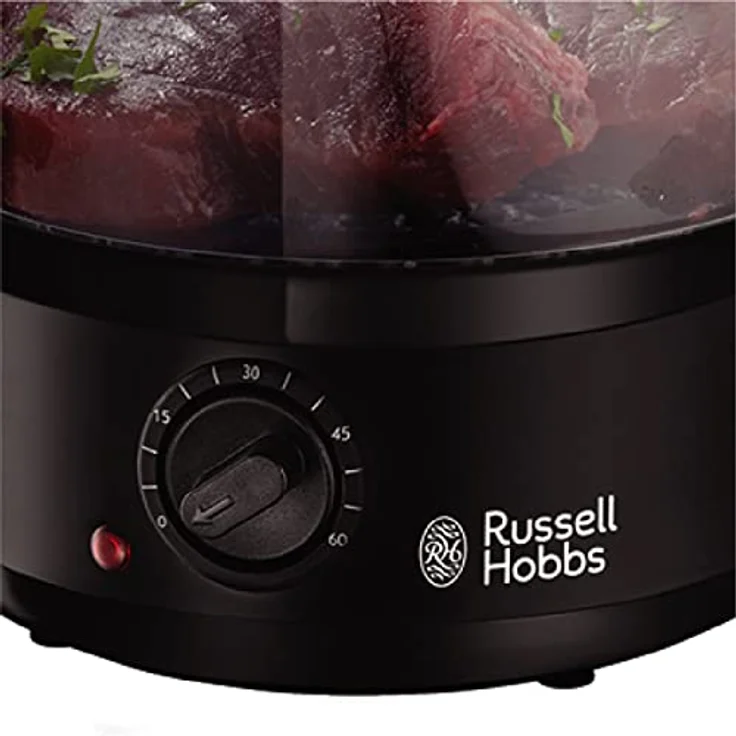 Russell Hobbs Dampfgarer [klein] 7,0l (60 Minuten Timer + Abschaltautomatik, 3 spülmaschinengeeignete Dampfgarbehälter + Reisschale / Reiskocher, BPA frei) Dampfkocher Compact 26530-56 – Bild 3