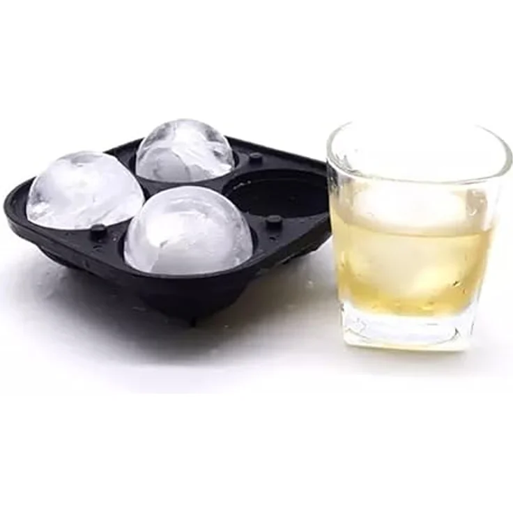 Maskworld Silikonform für 4 Kugel Eiswürfel, vielseitig einsetzbar für Eis, Schokolade und Backwaren, BPA-frei, spülmaschinengeeignet – Bild 3