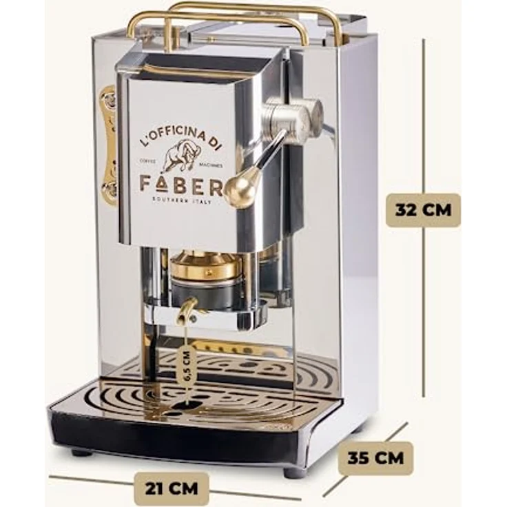 Faber Coffee Machines Pro Deluxe Espressomaschine, Edelstahl mit Messingelementen, ESE Pad 44 mm, einfache Reinigung, Tassenwärmer, schnelles Aufheizen – Bild 4
