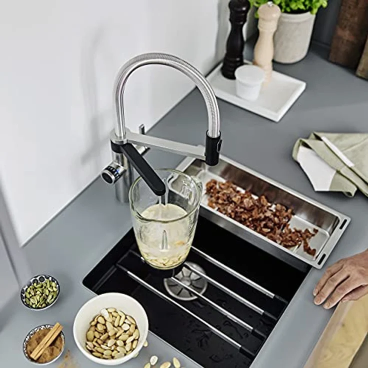 BLANCO drink.filter EVOL-S Pro PVD Steel | Wasseraufbereitungssystem | Veredeltes gefiltertes Wasser | Click & Touch Mengeneinstellung | Separater Auslauf für gefiltertes Wasser | Armatur – Bild 2