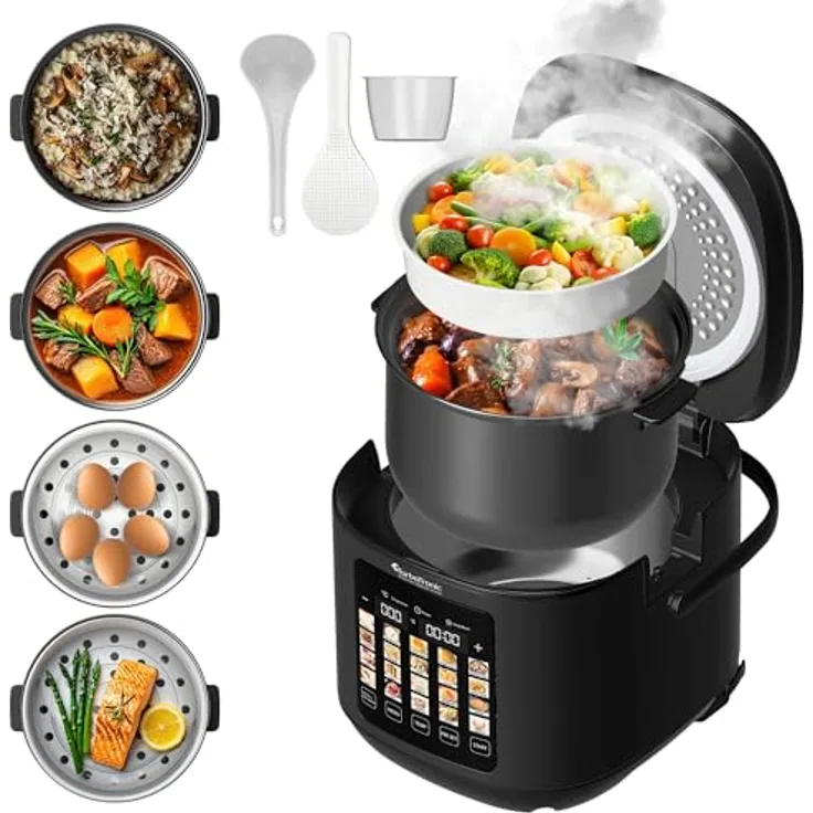 TurboTronic by Z-Line TT-DMC23 Multikocher, 860 W, 20in1, 5 l Kapazität, kratzfeste Keramikbeschichtung, Touch-LED-Display