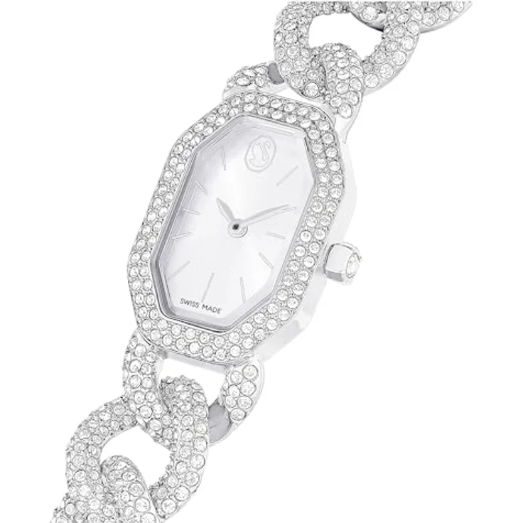 Swarovski Dextera Chain Watch, Silberfarben, mit 623 Kristallen, Swiss Made, wasserdicht bis 30 Meter – Bild 4