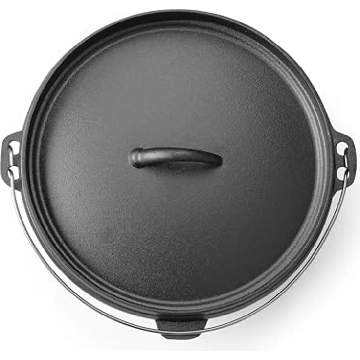 HENDI Gusseisen Topf mit Deckel, 7,2L, antihaftbeschichtet, für verschiedene Herdarten, Schmortopf Dutch Oven, Gusseisen – Bild 4