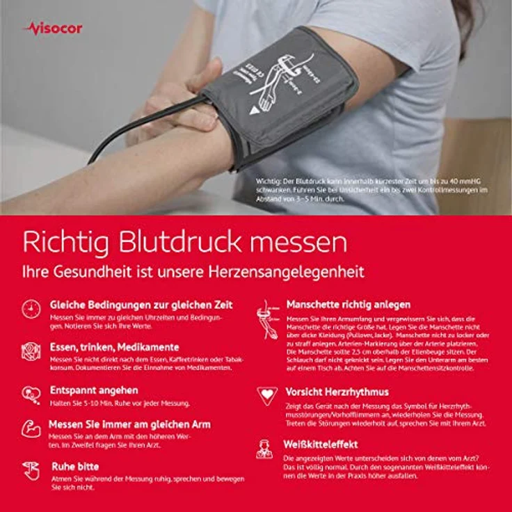 Visocor Oberarm Blutdruckmessgerät OM60 – Bild 6