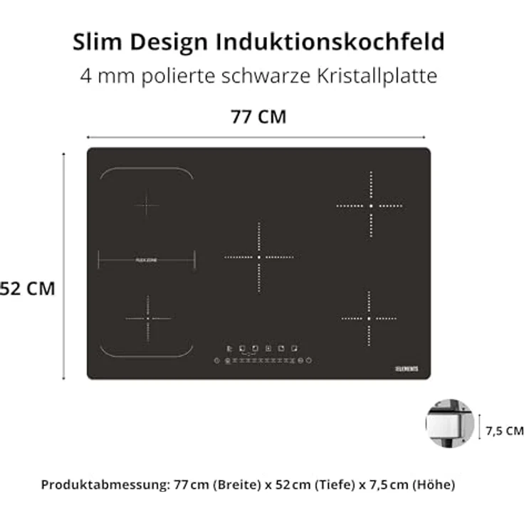 KB Elements Küchenmaschine ELK75LP, 2000 W, 6 l Schüssel, GS-zertifizierter Standmixer, 6 Nudelaufsätze, Glanzschwarz – Bild 4