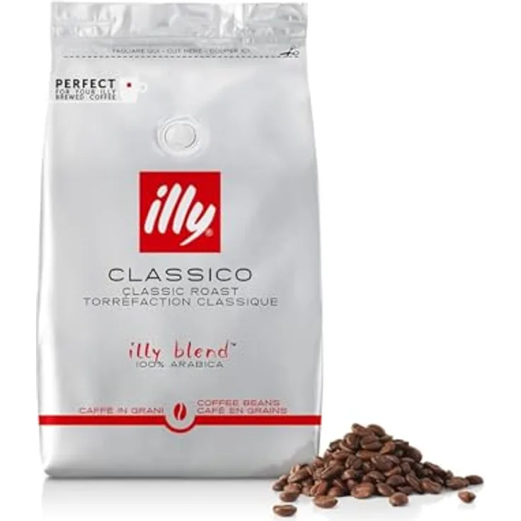 illy® Classico Kaffeebohnen, 500 g 100% Arabicabohnen für Vollautomaten, ausgewogenes Aroma