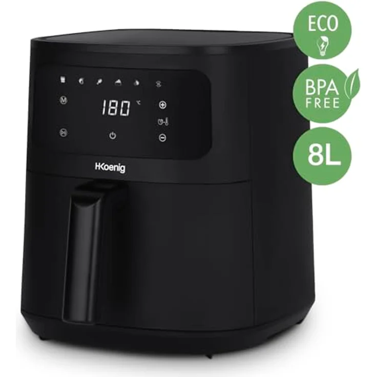 H.Koenig Airfryer XXL FRY880 Heißluftfritteuse ohne Öl, 8 l Kapazität, 5 Programme, Touchscreen – Bild 2