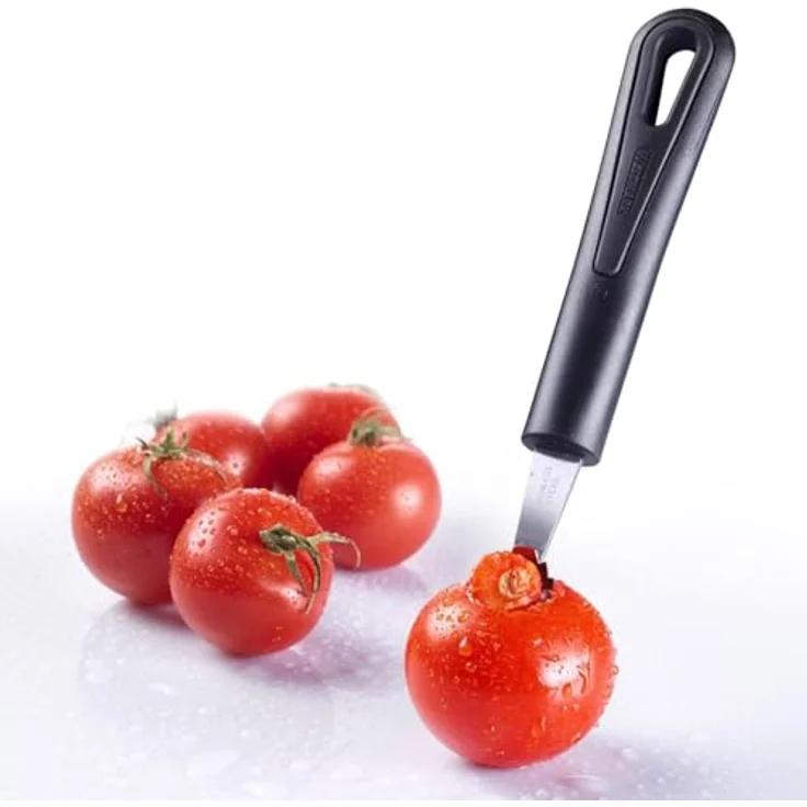 Westmark 28202270 Aushöhllöffel Tomatenstrunkentferner Gentle, PP Edelstahl, schwarz silber, 16,6 x 2,7 x 2 cm – Bild 3