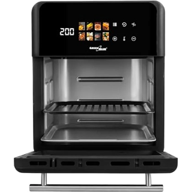 GreenBlue GB950 AIR FRYER, Heißluftfritteuse mit 1800 W, 10 l, 8 Programme, Schwarz, Zubehör inklusive – Bild 4