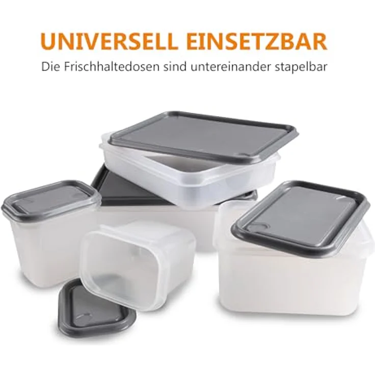 PROhome Frischhaltedosen 5er Set - BPA-frei, Lebensmittelecht, Stapelbar, Spülmaschinengeeignet, transparent – Bild 6