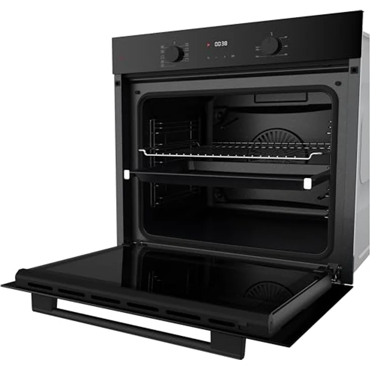 Böhme Einbaubackofen HB60F78PPB Schwarz Glas mit Heißluft, Timer, 1-fach Teleskopauszug – Bild 3