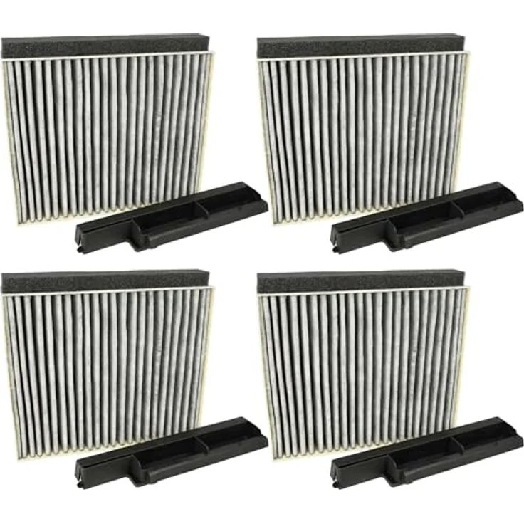 vhbw 4x Aktivkohlefilter für Neff Dunstabzugshaube D95QFM4NO, D95BHM4N0, schwarz, verbesserte Umluft, einfache Handhabung, 236 g – Bild 1