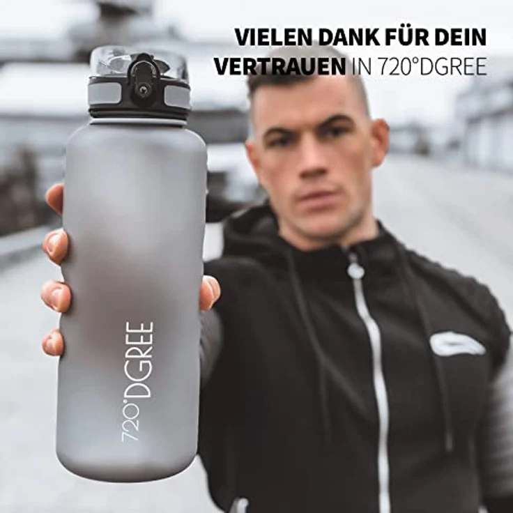 Trinkflasche Wasserflasche Fruchteinsatz 1L - BPA-Frei uberBottle 720 DGREE stone gray – Bild 4