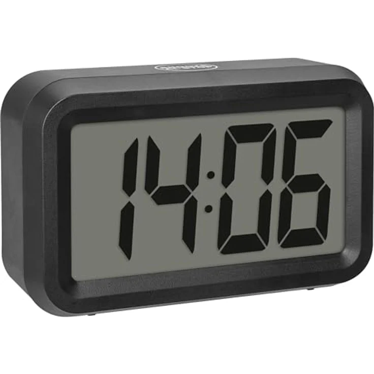 TFA Dostmann Digitaler Wecker 60.2038.01, hybrid LCD-LED, batteriebetrieben, Weckalarm mit Snooze-Funktion, 2 Helligkeitsstufen, dimmbar, schwarz – Bild 1