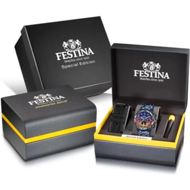Festina Quarzuhr Chronograph Schwarz/Bunt Special Edition, Herrenuhr mit präzisem Quarzwerk und buntem Zifferblatt – Bild 4