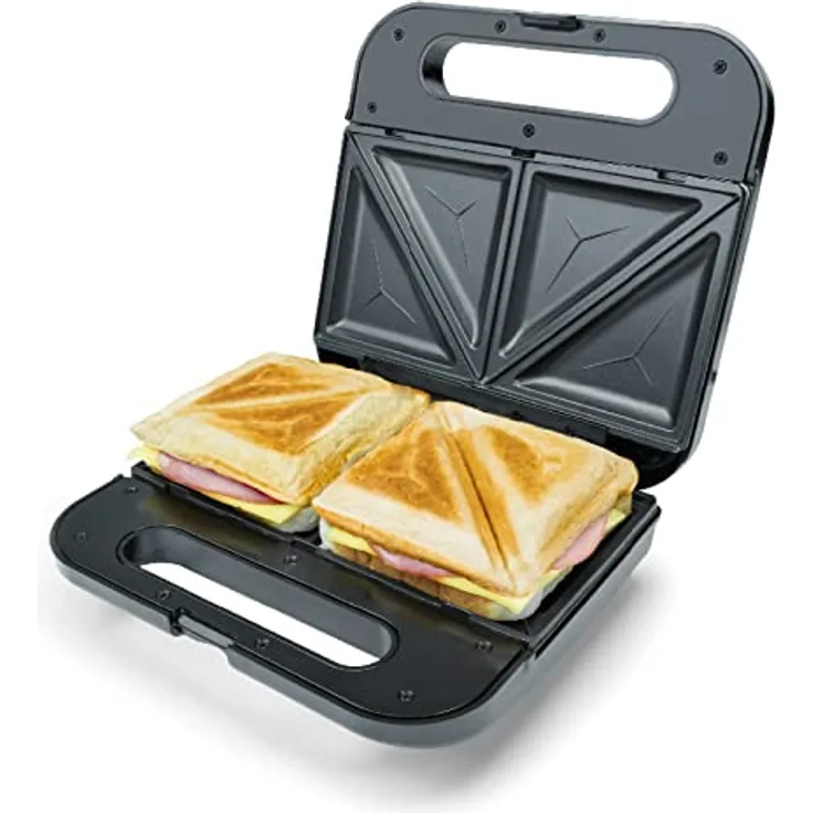 Korona 47019 XXL-Sandwichmaker | 750 Watt | Antihaftbeschichtung | Platzsparende Lagerung | Geeignet für American Sandwichscheiben | Einfache Reinigung