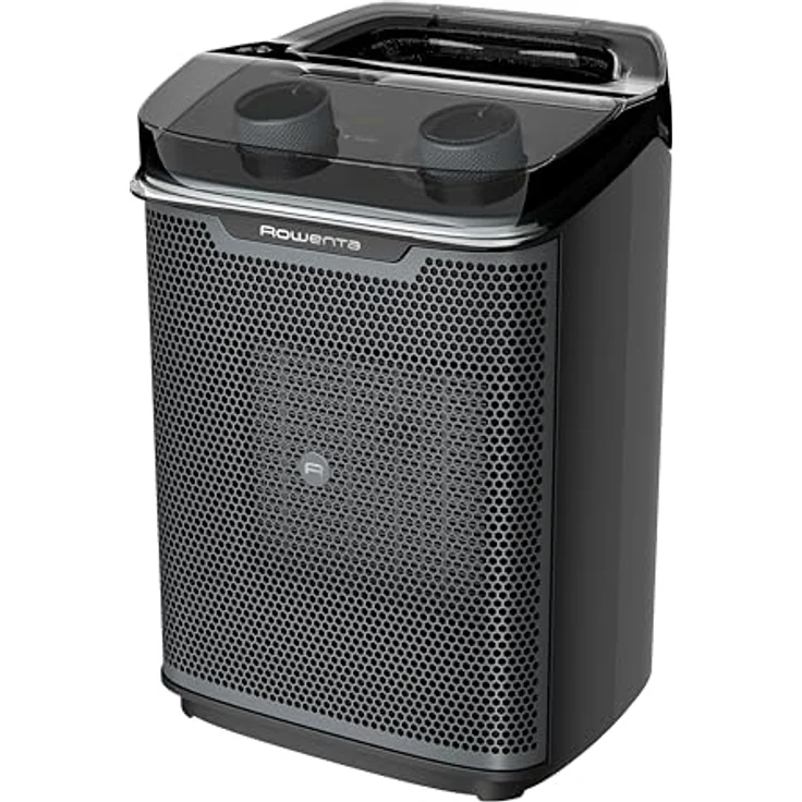 Rowenta Intense Comfort Aqua Heizlüfter SO9350F0, 2 Leistungsstufen, spritzgeschützt IP21, für Badezimmer geeignet, kompakt, Thermostat, leise, Tragegriff, Schwarz – Bild 1