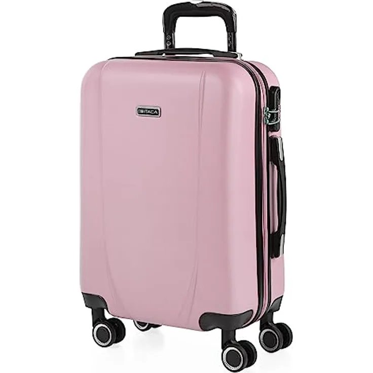 ITACA - Koffer Klein Handgepäck - Handgepäck Koffer 4 Rollen - Koffer Handgepäck 55x40x20 Leicht und Robust - Reisekoffer Klein aus Hochwertigen Materialien 71150, Rosa