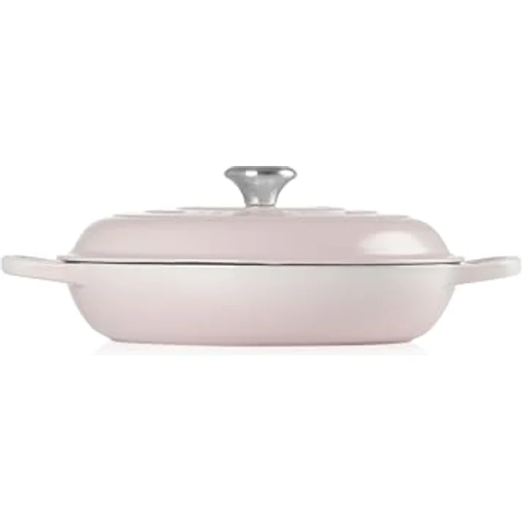 LE CREUSET Signature Gusseisen Gourmet-Profitopf, Rund, Ø 30 cm, 3,5 l, Induktionsgeeignet, Shell Pink – Bild 3