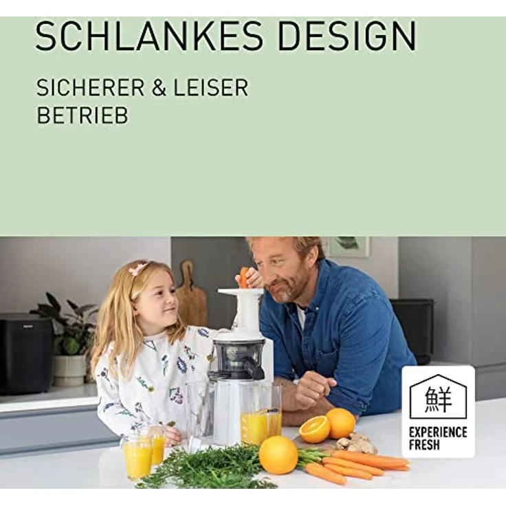 Panasonic Slow Juicer MJ-L501WXE Entsafter (Entsafter für Obst und Gemüse, Saftpresse, Edelstahl und Kunststoff, Entsafter elektrisch, 150 W, weiß) – Bild 3