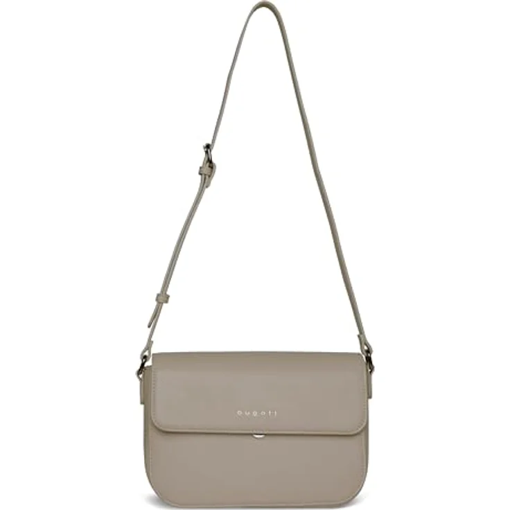 Bugatti Almata Umhängetasche M, 25 cm, Beige, strapazierfähiges Polyurethan, verstellbarer Schultergurt, Reißverschlussfach – Bild 4