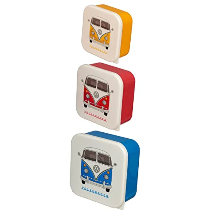 Puckator 3er Set Lunchboxen Volkswagen VW T1 Camper Bus M/L/XL, multi, LBOX47 – Bild 1
