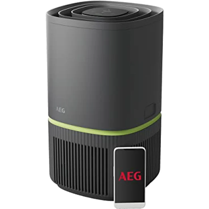 AEG APO50371DG PURE 5000 Luftreiniger, filtert bis zu 99,97 Prozent der Luftpartikel, Automatik-Modus, Luftqualitätsanzeige, ultrafeine Partikelfilter, App-Steuerung, bis 41 qm, dunkelgrau – Bild 1