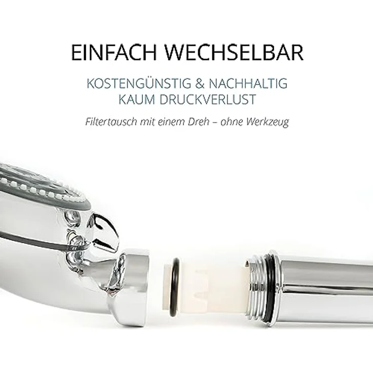 sanquell Legionellenfilter Duschkopf Safety Chrom | Sofortschutz vor Legionellen | Diskret | Hochwertig – Bild 8