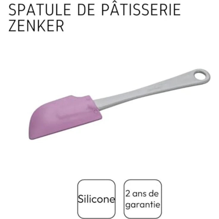 Zenker Teigschaber CANDY, Teigspachtel zum Verstreichen und Ausschaben von Teig und Sahne (Farbe: Lila-Grau), Menge: 1 Stück – Bild 5