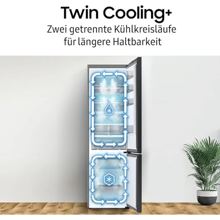 Samsung RL38T607BB1/EF, Kühl-/Gefrierkombination, 203 cm, 387 L Schwarz – Bild 5