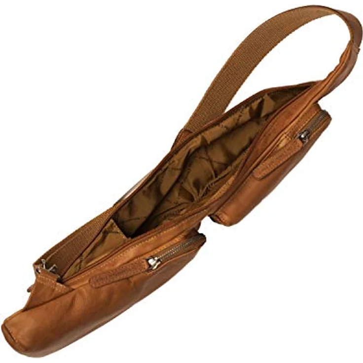 The Chesterfield Brand Logan Sling Bag, gewachstes Rindleder, hellbraun, 17 x 5 x 51 cm – Bild 6